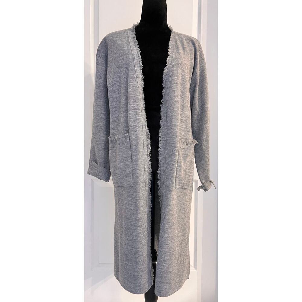 Lauren Michelle Long Grey Cardigan Sweater sz M